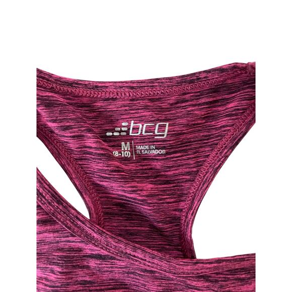 BCG Girls Fuchsia Pink Black Sports Bra & Shorts Athletic Set Youth Size Medium - Picture 7 of 7